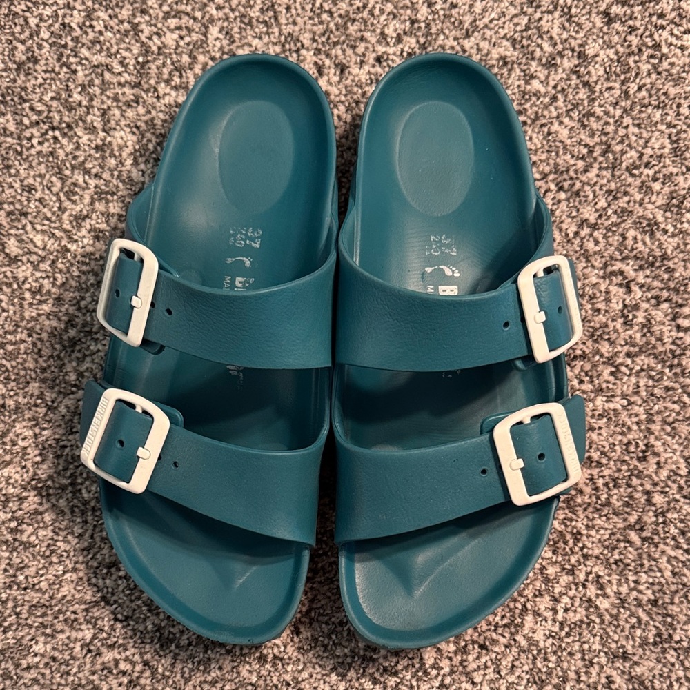 Birkenstock teal sandals